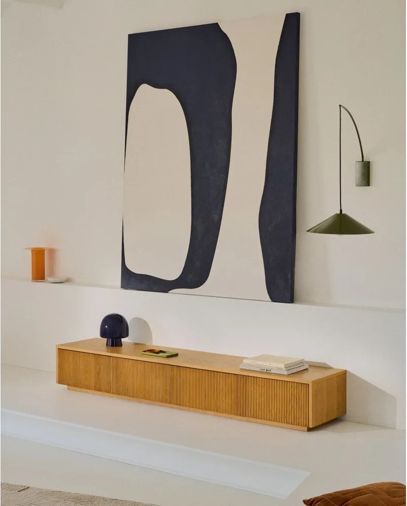 Ciemnoniebieska lampa stołowa ze szklanym kloszem (wysokość 20 cm) Reig – Kave Home