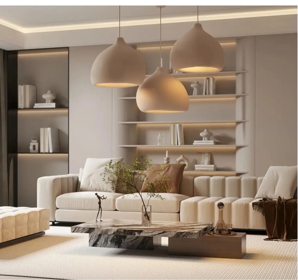 Lampa wisząca MAURO S 26cm, kolor taupe, lampa wiszaca do sypialni