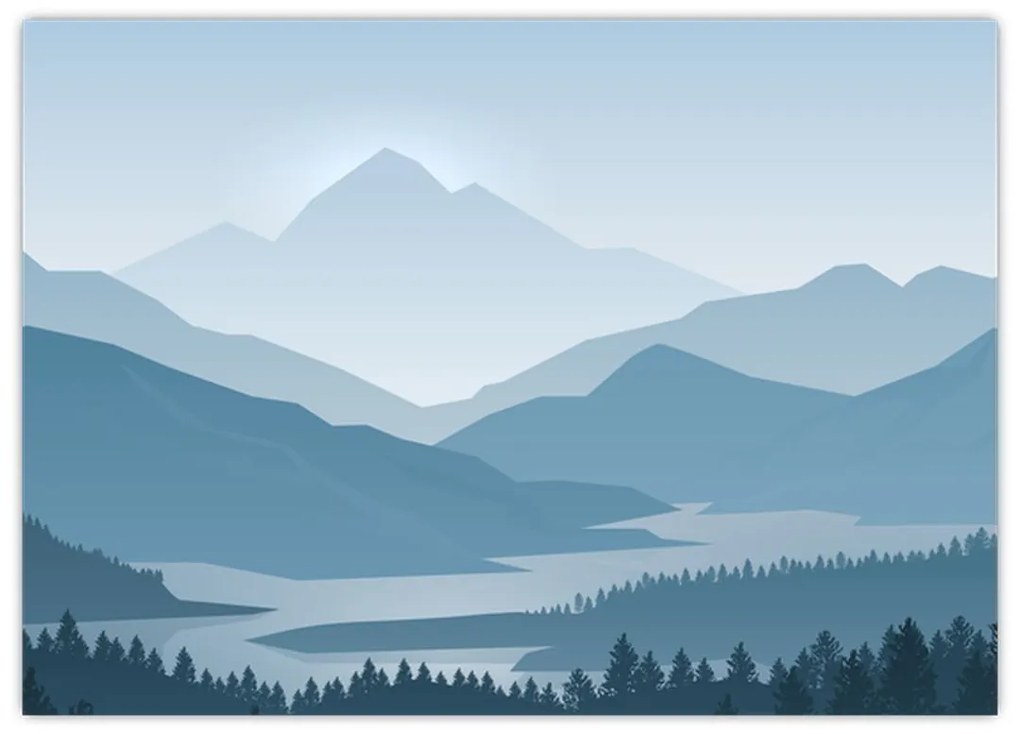 Obraz - Góry oczami grafika (70x50 cm)