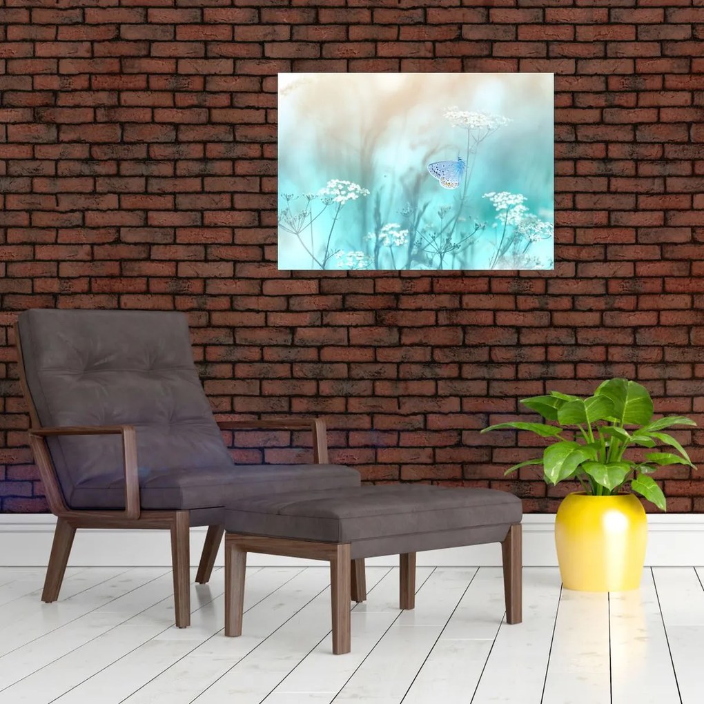 Obraz - Motyl w niebieskim (70x50 cm)