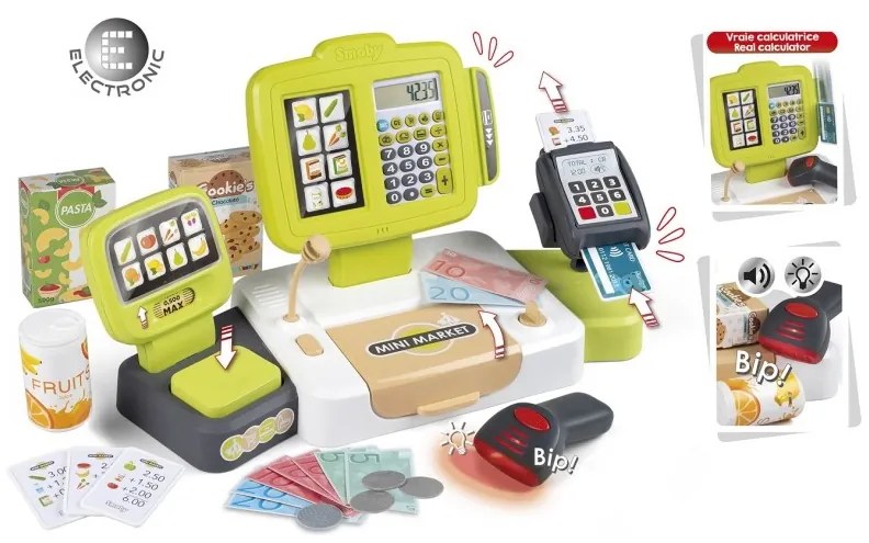 Smoby kasa sklepowa elektroniczna ze skanerem i wagą