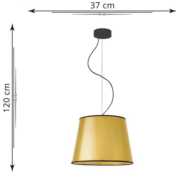 Złoty żyrandol z trapezowym abażurem - EX902-Tunier