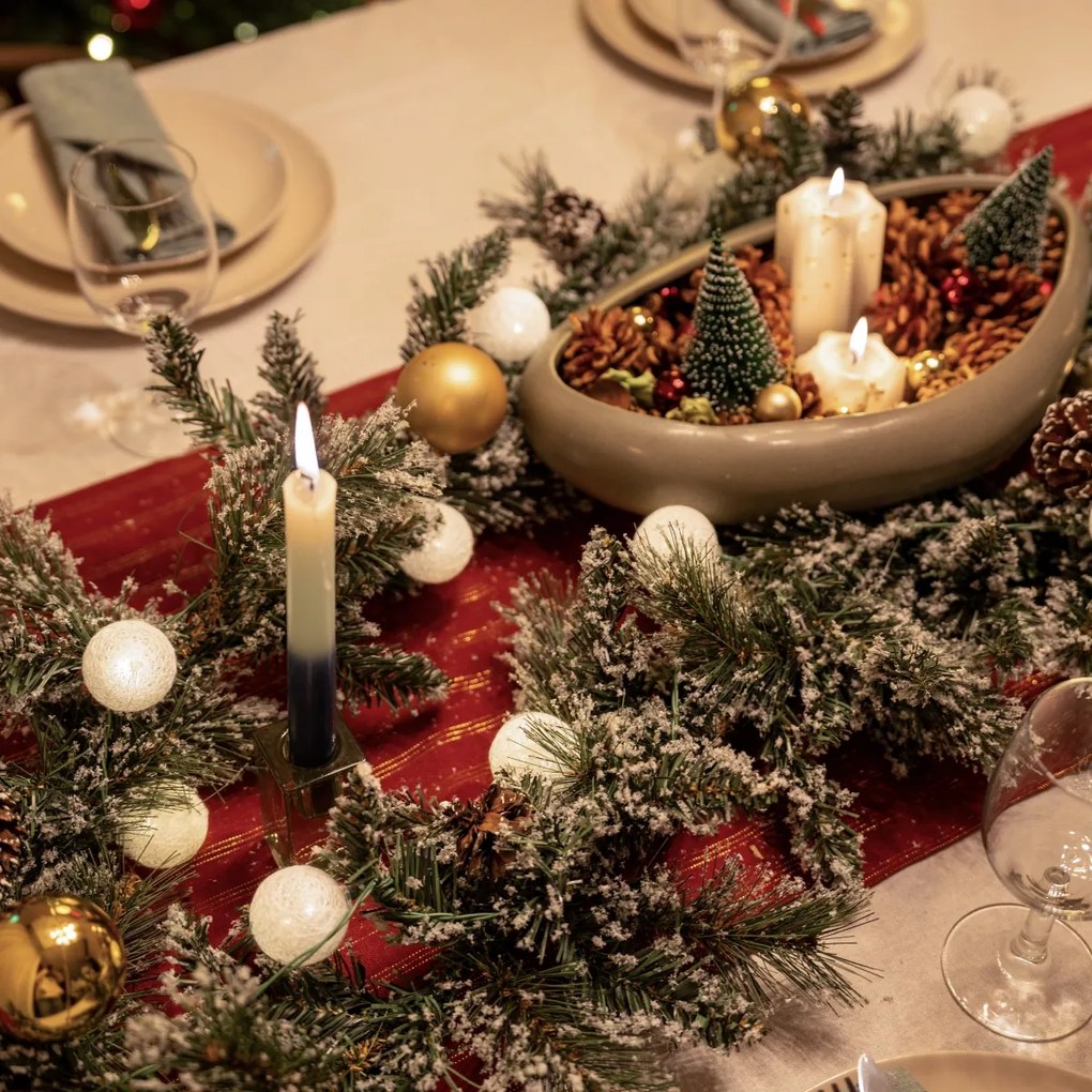 Świąteczna girlanda biała ze złotem 270 cm z LED i timerem - Jack