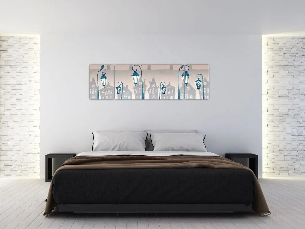Obraz - Kruki strzegące miasta (170x50 cm)
