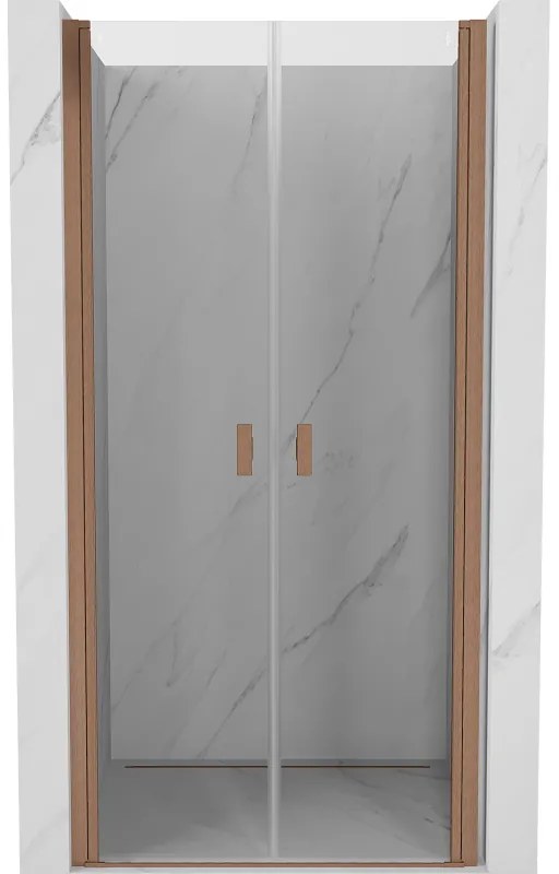 Mexen Mist drzwi prysznicowe uchylne 120 cm, transparent, miedź szczotkowana - 8A7-120-000-65-00