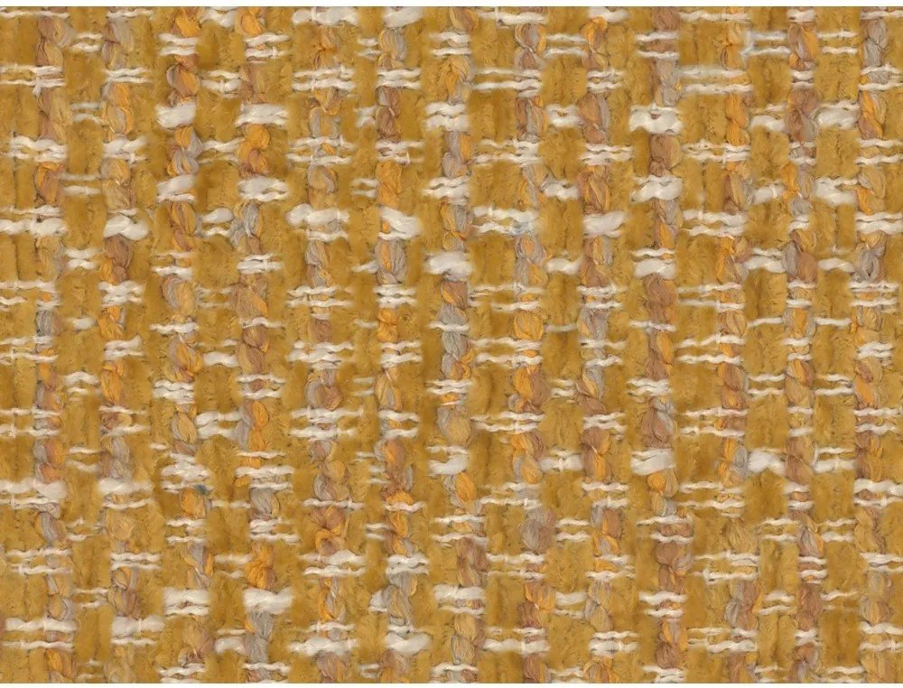 Musztardowe tapicerowane łóżko dwuosobowe ze schowkiem i stelażem 160x200 cm Solange – Micadoni