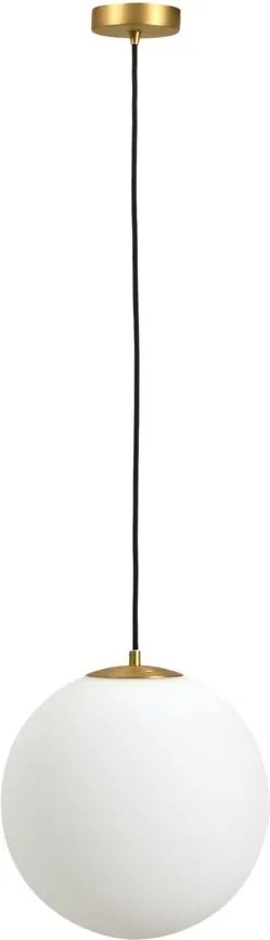 Lampa wisząca w biało-złotym kolorze ze szklanym kloszem ø 10 cm Brisia – Kave Home