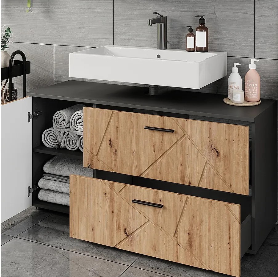 Szafka pod umywalkę antracyt/artisan 120.1x41x60.6 irma