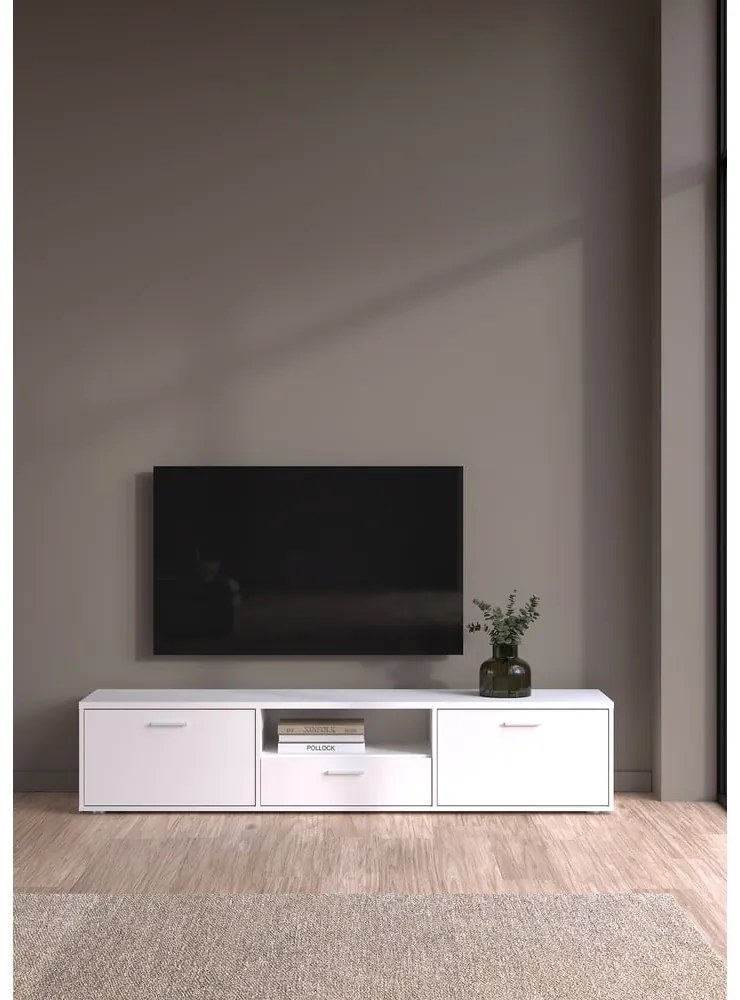 Biała szafka pod TV 177x38 cm Media – Tvilum