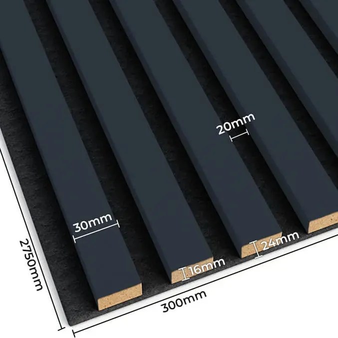 Akustyczne panele lamelowe 2 szt. antracyt C4-A54