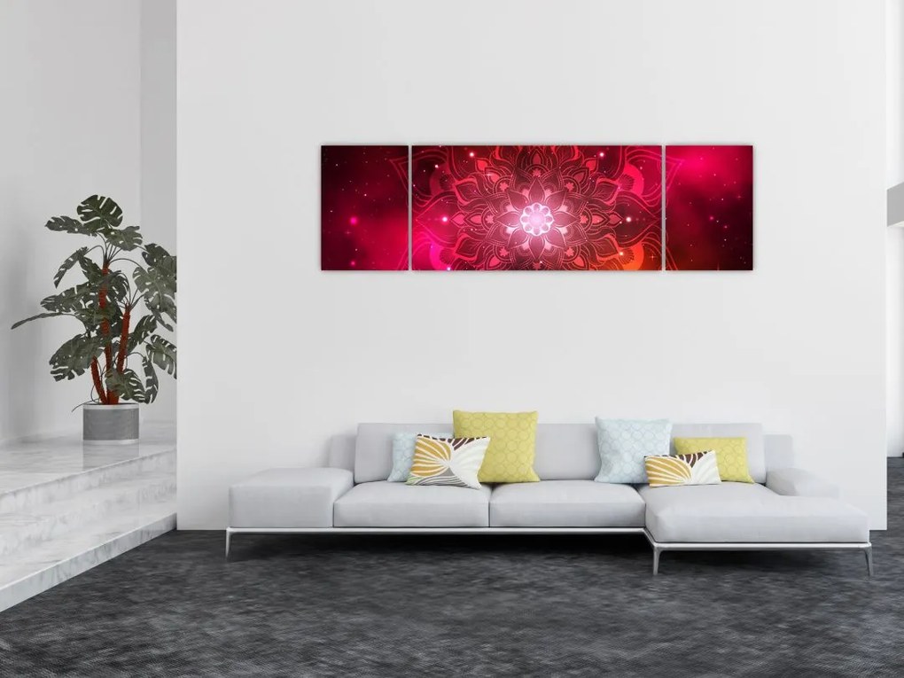 Obraz czerwonej abstrakcji (170x50 cm)