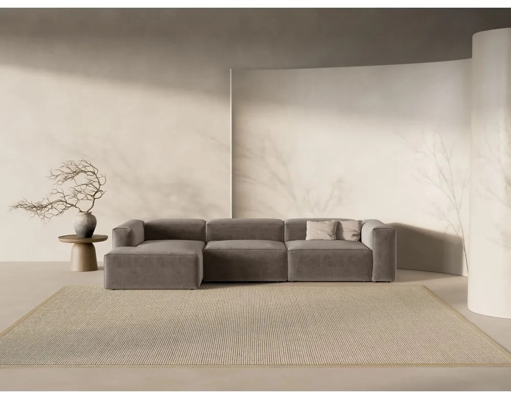 Brązowy narożnik (lewostronny/z szezlongiem) Bergano – Cosmopolitan Design