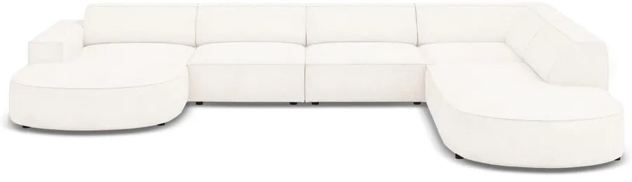 Beżowy narożnik (prawostronny) z materiału bouclé Jodie – Micadoni Home