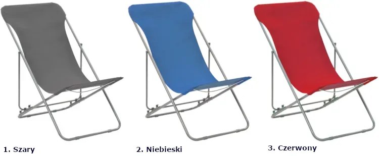 Komplet szarych krzeseł plażowych - Ansel