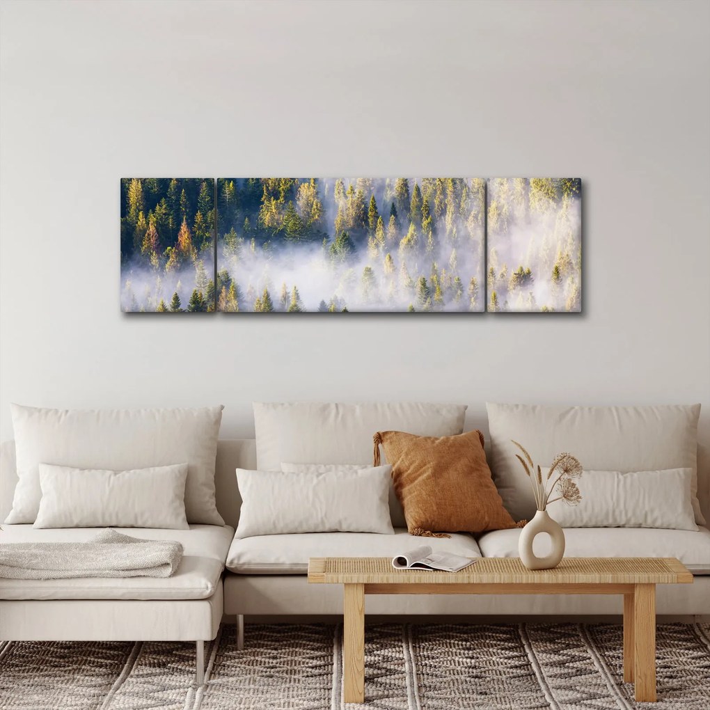 Obraz drzew we mgle (170x50 cm)