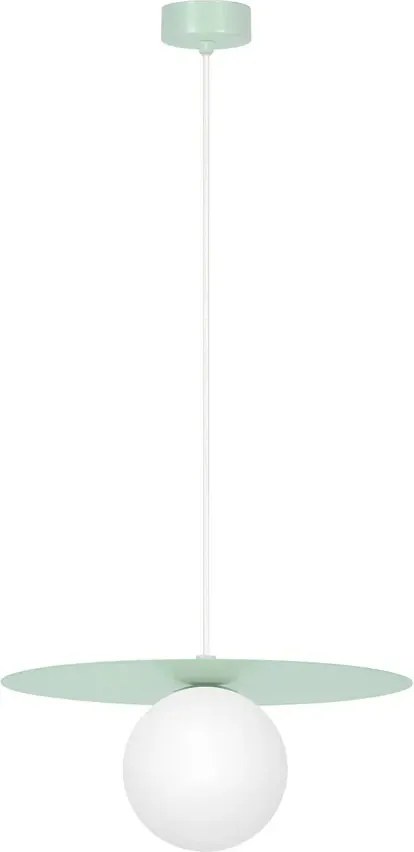 Zielona lampa wisząca ze szklanym okrągłym kloszem - 3X A680 A1-T83