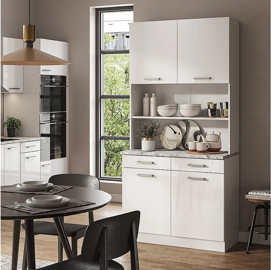 Blok kuchenny biały wysoki połysk 100x60x81.6 r-line