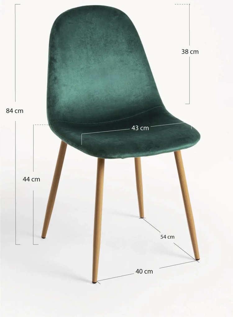 Zestaw 4 aksamitnych krzese Teok