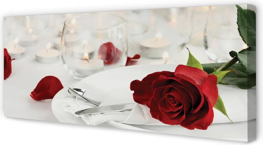 Duży obraz na płótnie Romantyczna Kolacja z Różami
