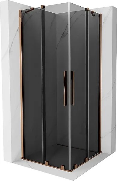 Mexen Velar Duo kabina prysznicowa rozsuwana 90 x 90 cm, grafit, różowe złoto - 871-090-090-42-60