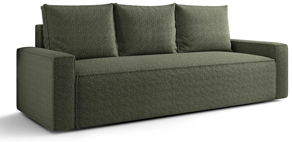 Zielona sofa rozkładana z pojemnikiem C4-Z80