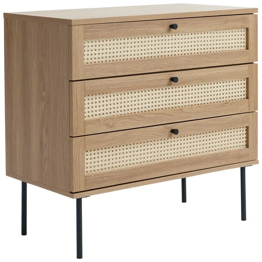 Niska komoda w dekorze dębu w naturalnym kolorze 80x75 cm Pensacola – Unique Furniture
