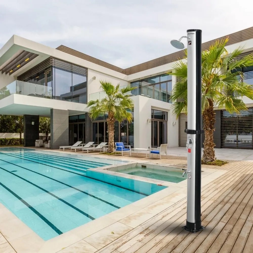 Prysznic solarny KARIBIK, 35l, srebrna/czarna Jurhan