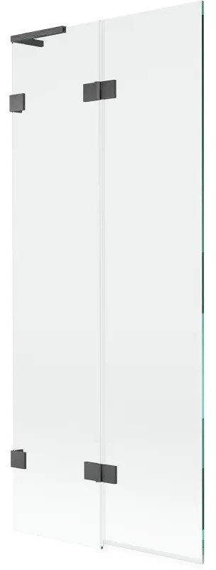 Mexen Lunar L parawan nawannowy 2-skrzydłowy lewy 80 x 150 cm, transparent, gun gray szczotkowany - 897L-080-100-66-00-L