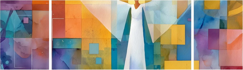 Obraz - Geometryczny anioł (170x50 cm)