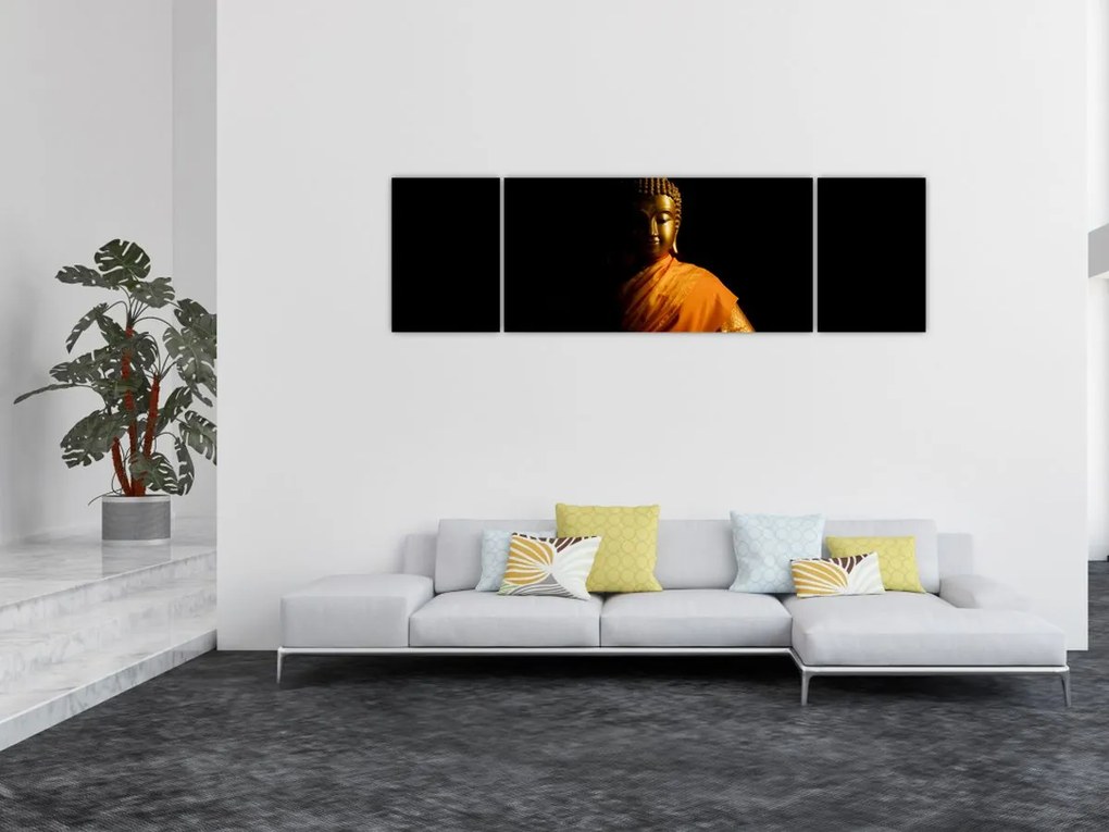 Obraz - Posąg Złotego Buddy (170x50 cm)