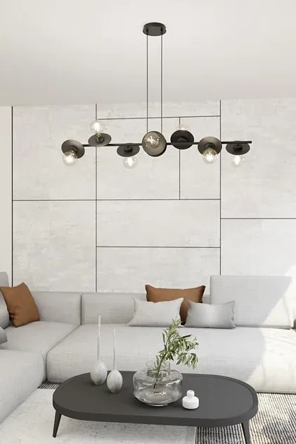 Czarna duża lampa wisząca z regulacją - 4X D160 S4-G07