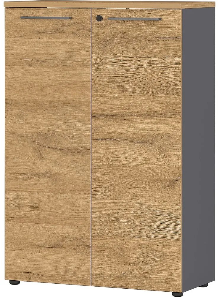 Antracytowa szafka w dekorze dębu 80x120 cm Agenda – Germania