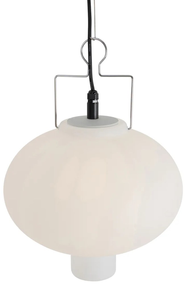 Zewnetrzna Lampa wisząca zewnętrzna biała 35 cm z wtyczką IP44 - Pion Nowoczesny Oswietlenie zewnetrzne