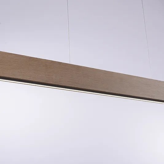 Lampa wisząca drewniana 121 cm w tym LED z pilotem - Ajdin Nowoczesny Oswietlenie wewnetrzne