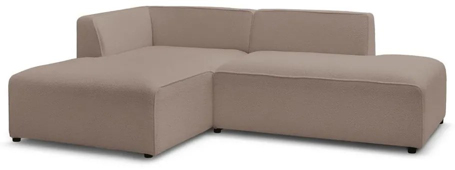 Brązowy narożnik modułowy z materiału bouclé (lewostronny/w kształcie litery L) Megeve – Bobochic Paris