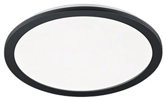 Okrągła lampa sufitowa czarna 40 cm z wbudowanym LED 3-stopniowo ściemnialna IP44 - LopeDesignerski Oswietlenie wewnetrzne