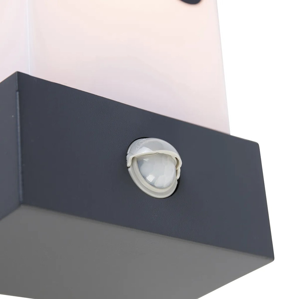 Zewnetrzna Kinkiet / Lampa scienna zewnętrzny ciemnoszary IP54 czujnik ruchu - Tide Nowoczesny Oswietlenie zewnetrzne
