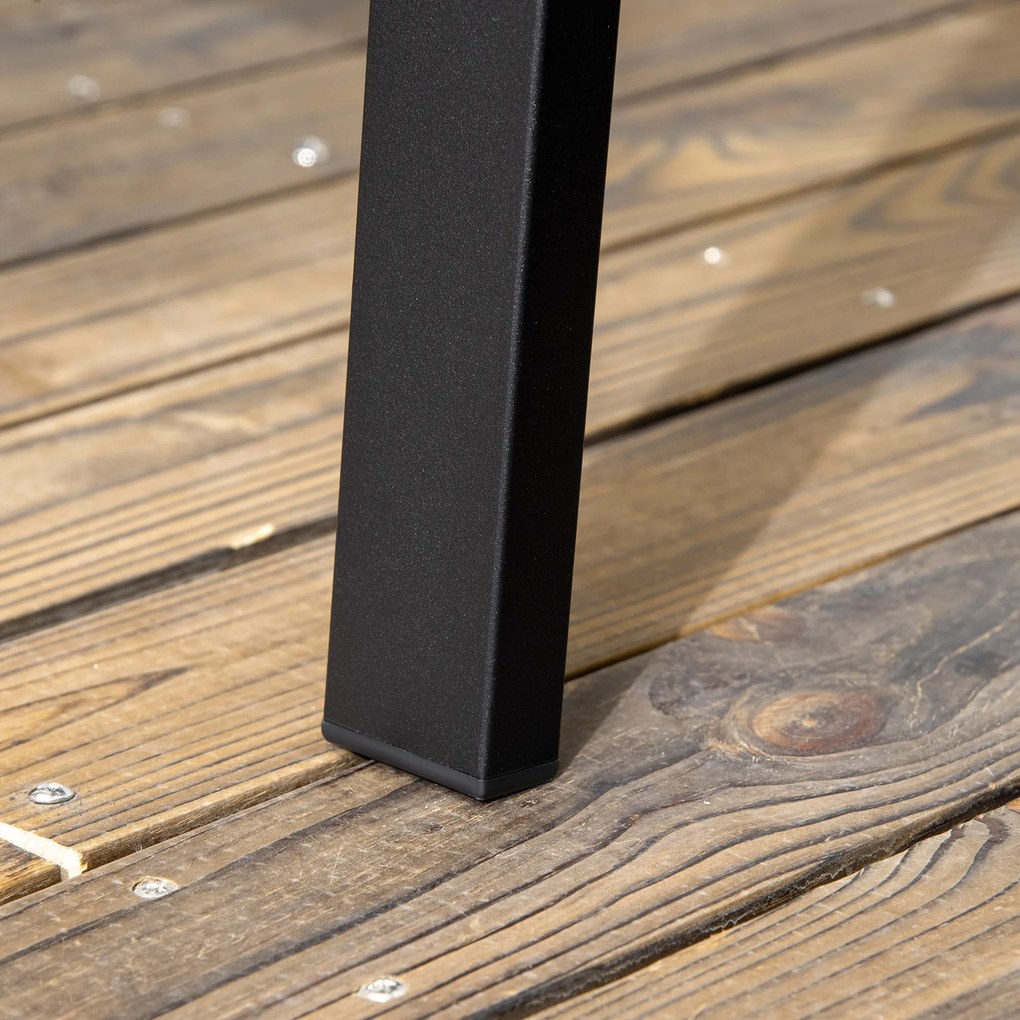 Outsunny Metalowa ławka ogrodowa, 2-osobowa, z wzorem kwiatowym, odporna na warunki atmosferyczne, 127 x 63 x 83cm, Czarna