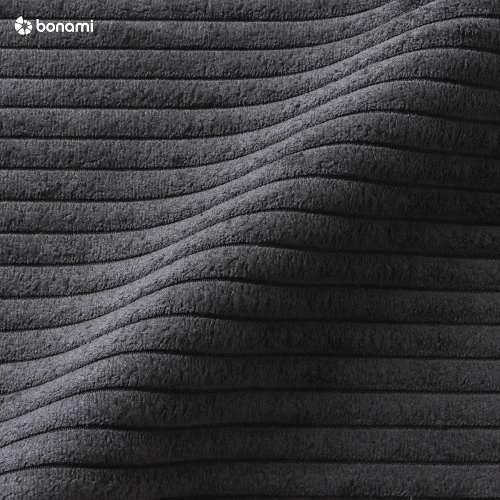 Antracytowy sztruksowy szezlong (lewostronny) Chic Charlotte – Miuform