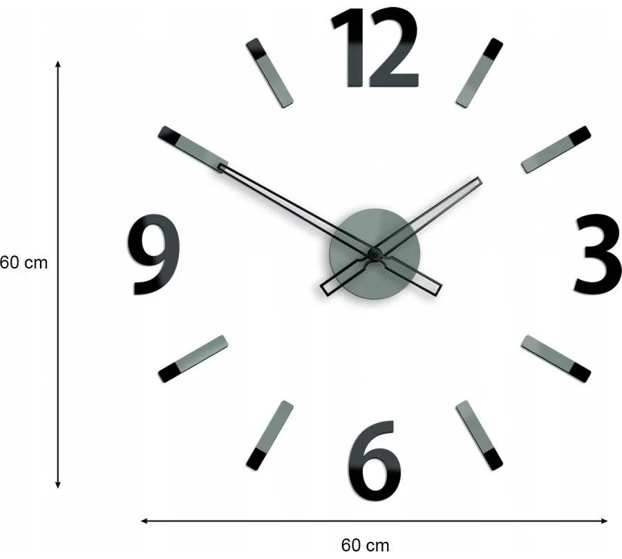 Zegar ścienny z dużymi cyframi naklejany nowoczesny do salonu sypialni loft