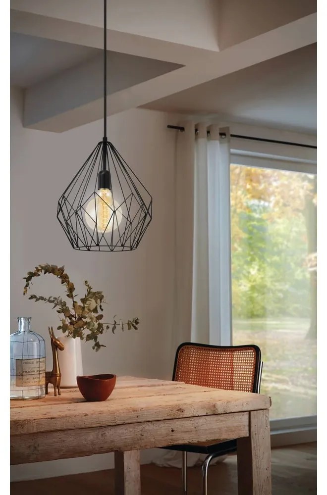 Czarna lampa wisząca z metalowym kloszem ø 31 cm CARLTON – EGLO
