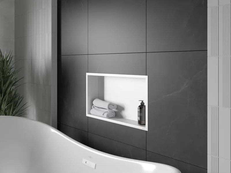 Mexen X-Wall-R półka wnękowa z kołnierzem 60 x 30 cm, biała - 1920603010