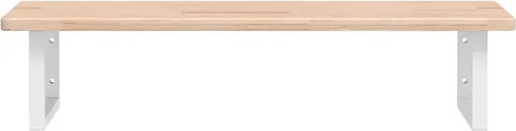 Naturalne drewno półka 100x50 białe uchwyty - Bafo
