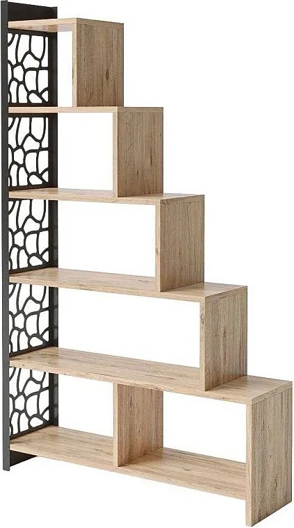 Regał na książki – 120 cm x 145 cm x 25 cm – Sosna atlantycka – Płyta wiórowa