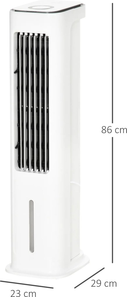 HOMCOM 2-w-1 chłodnik powietrza z chłodzeniem wodnym, 7 L zbiornik, 12h timer, do 20 m² | Aosom PL