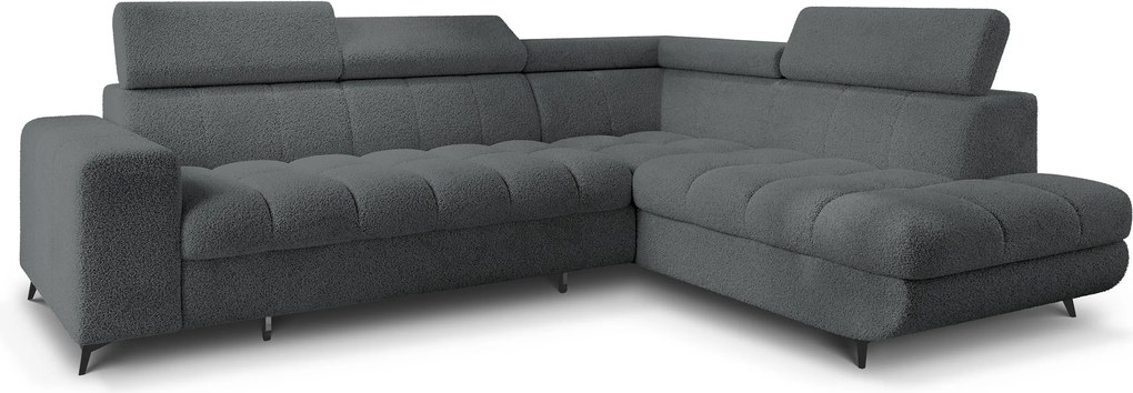 Masseno Narożnik MORIVA z funkcją spania i pojemnikiem na pościel Narozniki L, Rozkładana sofa - Szary, QUELLE 92