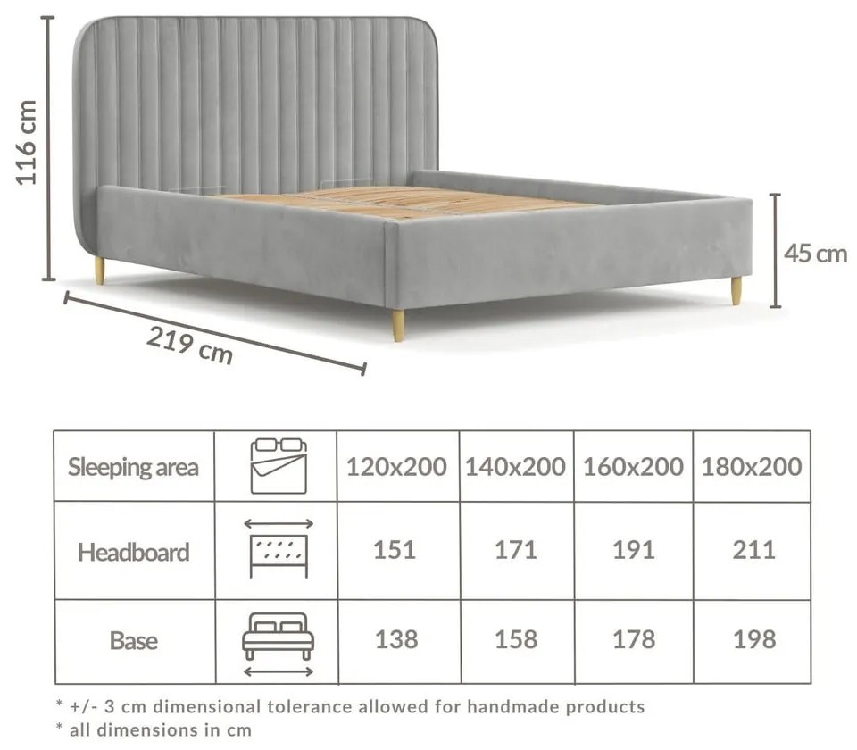 Miętowe tapicerowane łóżko jednoosobowe ze schowkiem ze stelażem 120x200 cm Noto – Maison de Rêve