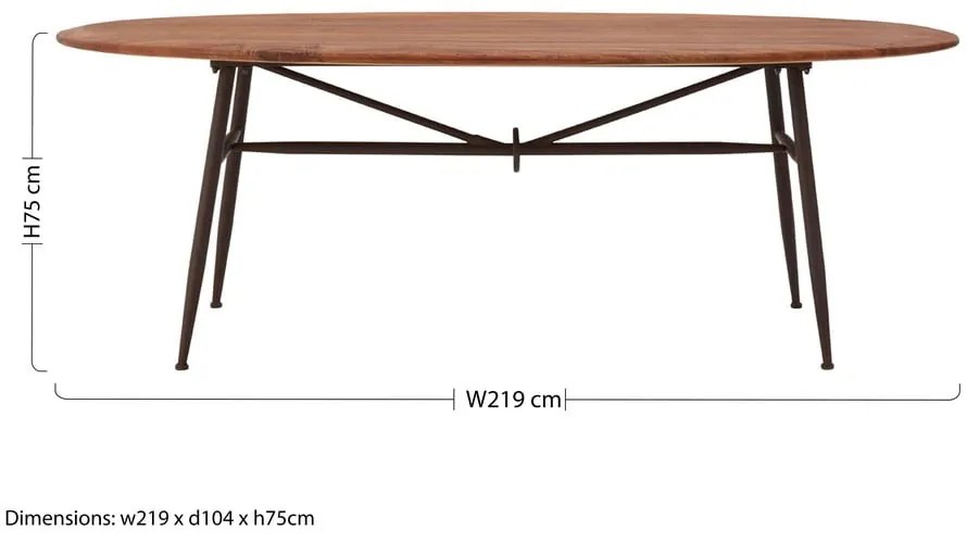 Stół z litego drewna orzechowego 104x219 cm New Foundry – Premier Housewares