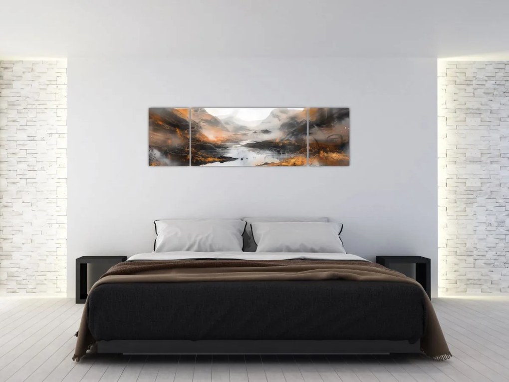 Obraz - Malowanie górskich krajobrazów (170x50 cm)