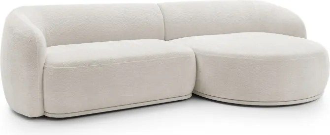 Narożnik NOBO Prawostronny system modułowy tkanina DressME 01 Biały